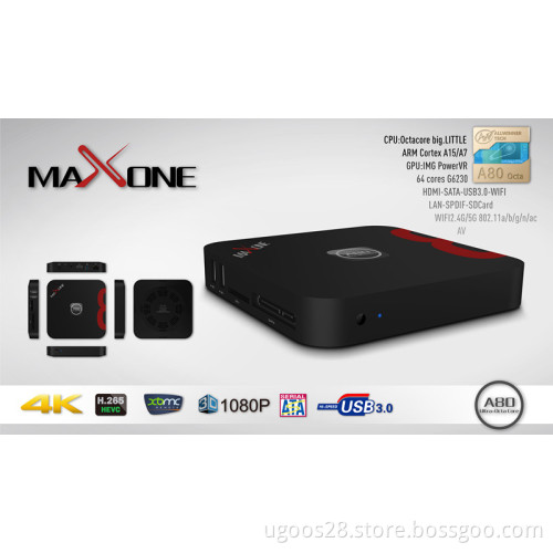 Ugoos Newest 2GB RAM 16GB ROM Allwinner A80 Octa Core Android 4.4 Smart TV Box with 2.4GHz/5.0GHz WiFi, H. 265, Bluetooth